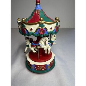 Vintage Carousel Christmas‎ Merry Go Round, Holiday Decor, w/Santa WON'T TURN ON